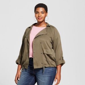 Target Ava & Viv plus size drapey military jacket